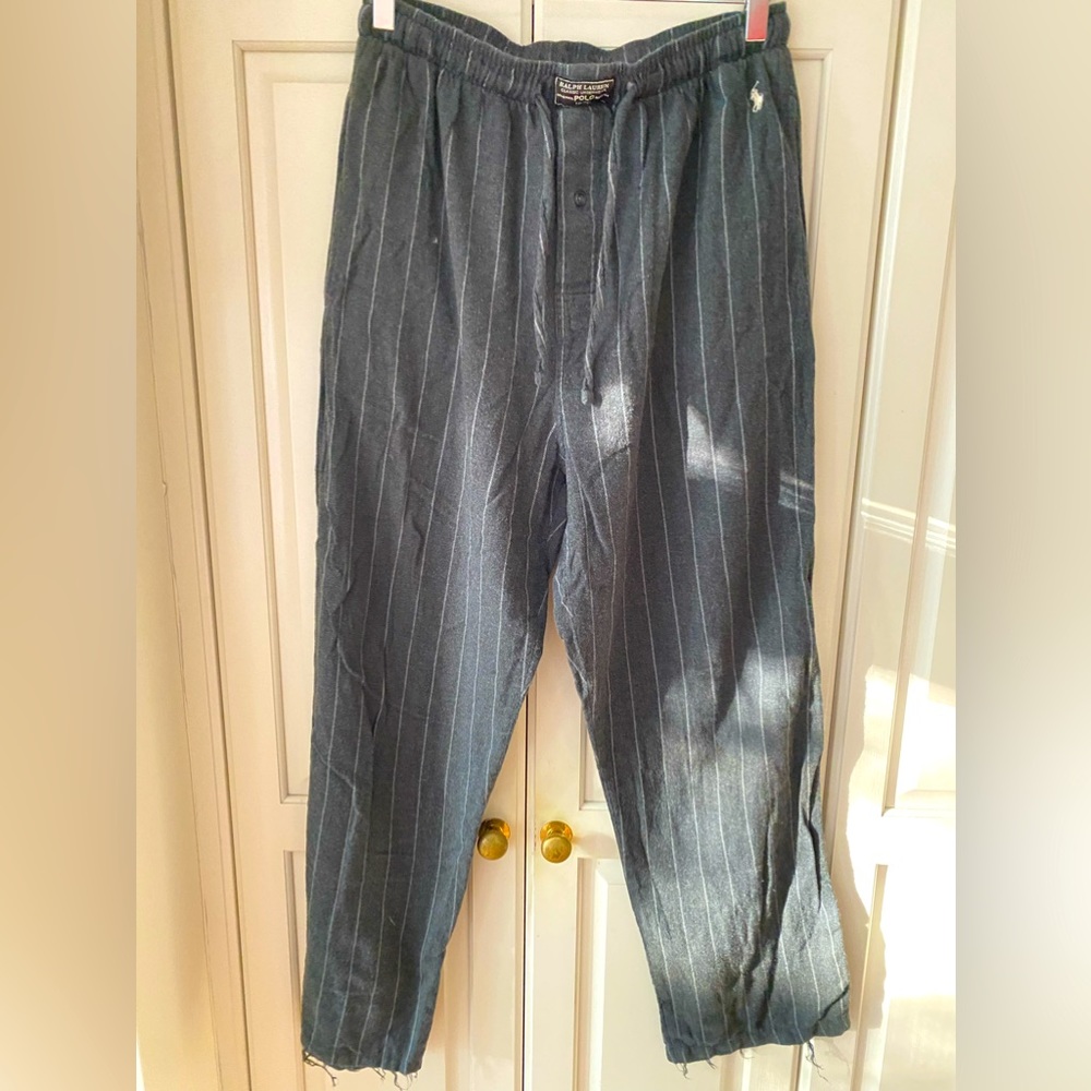 Polo Ralph Lauren Pajama Pants Gray Striped 100% cotton men's Size S
